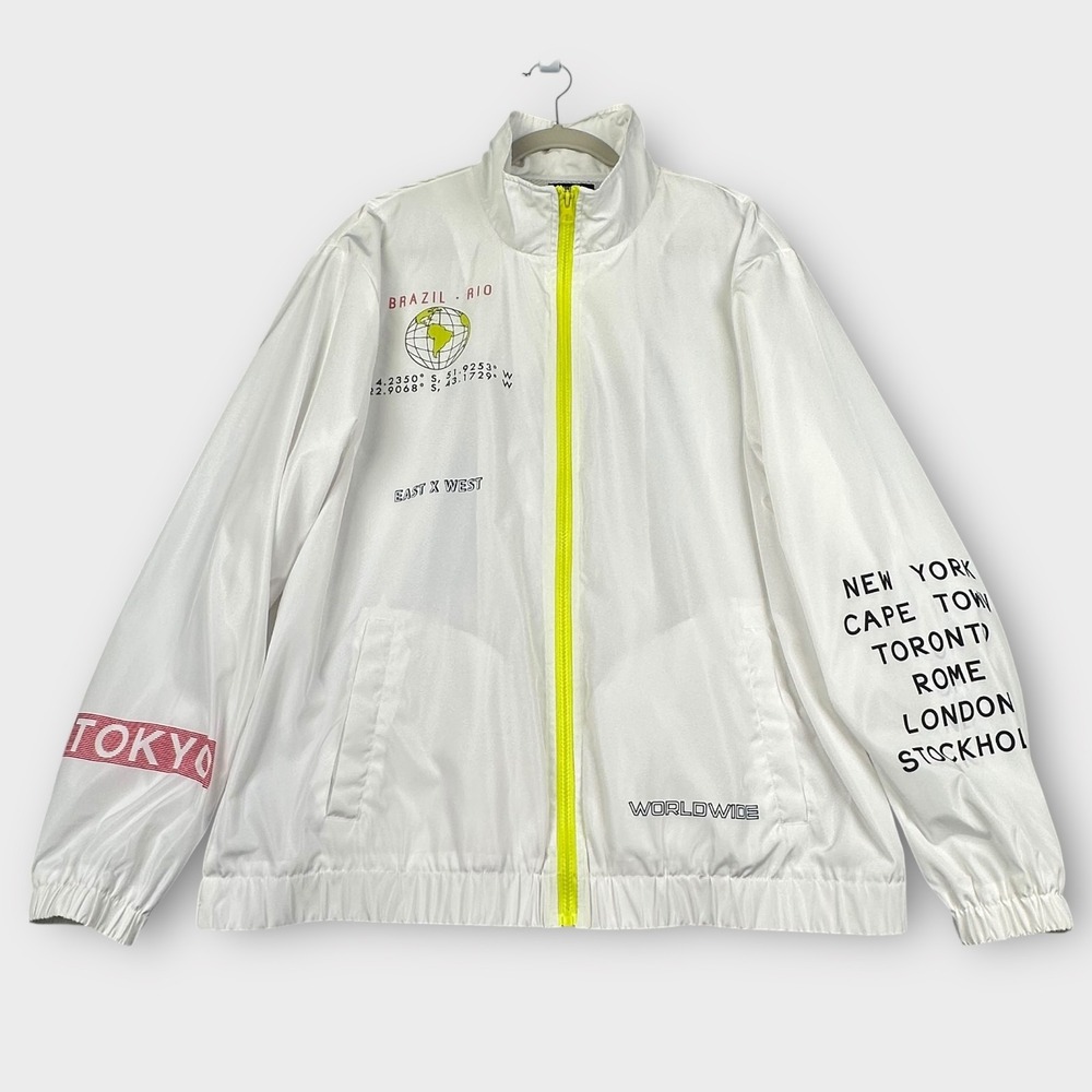 Forever 21 Jacket‎ Mens XL Brooklyn Bridge Worldwide Tokyo Windbreaker Globe
